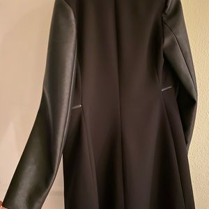 BCBGMAXMARA black leather sleeves coat
